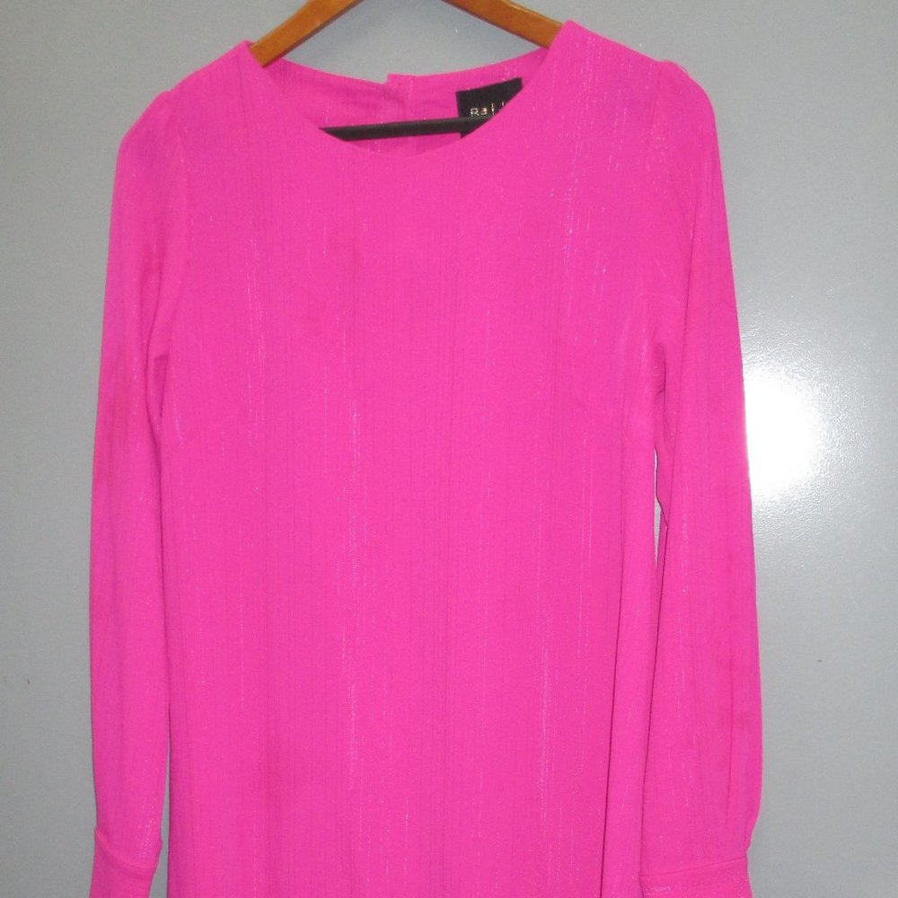 Women's Dress Size L Pink Color Back Buttons Closure Midi Women's Dress